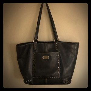Michael Kors large black leather tote